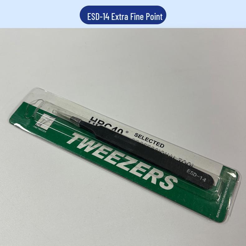 Precision Bent Tip Stainless Steel Tweezers for Electronics, Eyelash Extensions, and Bird's Nest Feathers