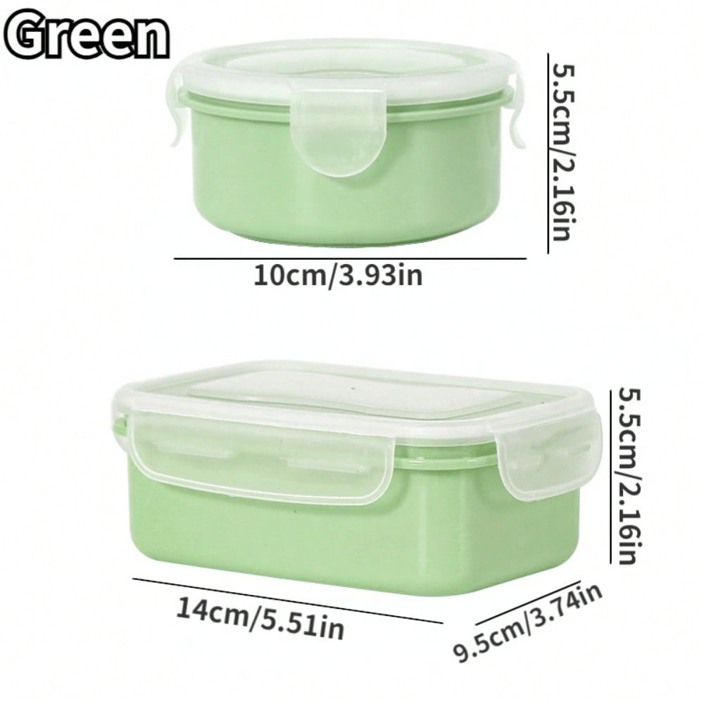 2pcs Mini Refrigerator Crisper Lunch Box Kitchen Bento Box Leakproof Food Container for Camping and Picnic Home Supplies