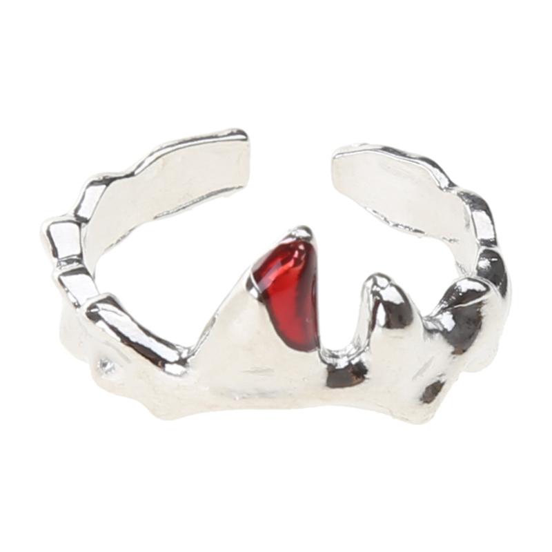 Punk Finger Rings Red Flame Open Finger Rings Adjustable Finger Rings Metal Material Jewelry Gift for Men Women Girls