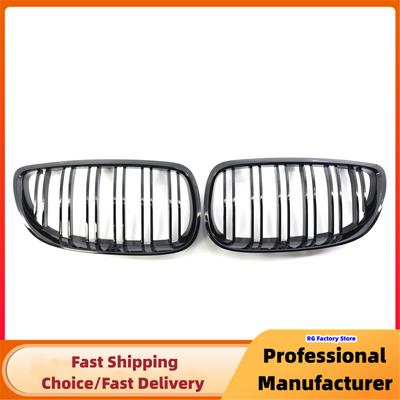 Dla BMW E92 E93 M3 2006 2007 2008 2009 Przedni Zderzak Nerki Grill 1 Para Błyszczący Czarny Samochodowy Grill Wyścigowy Podwójna Linia Grill Sportowy