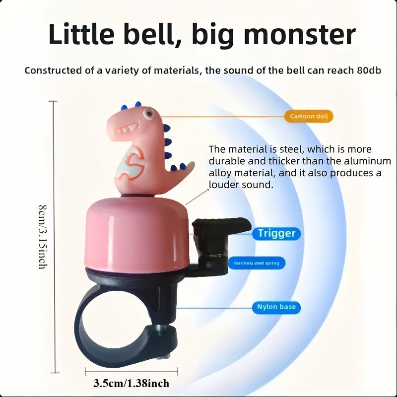 "Dinosaur Bike Horn - 120dB Roaring Sound! Durable Iron Bell for MTB & Road Bikes - Loud Safety Alert  Accessory for All Riders"