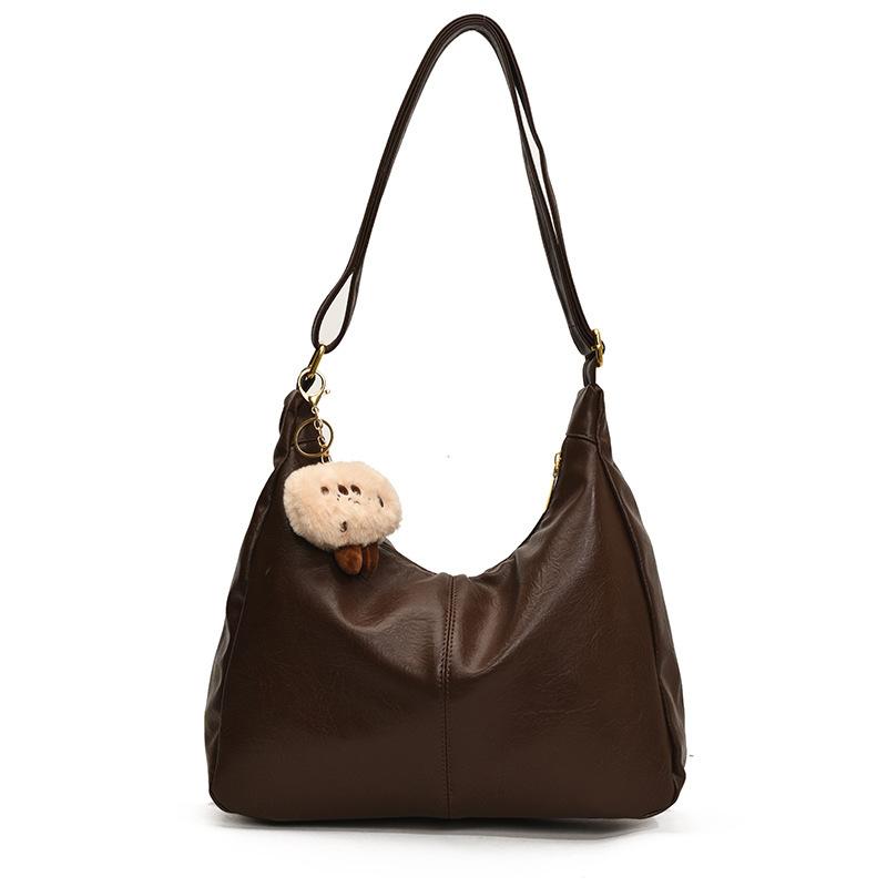 

Vintage Large Capacity Tote Hobo Shoulder Crossbody Bag Women Minimalist Versatile Commuter Premium 2026 Handbag Trumpet кавовий