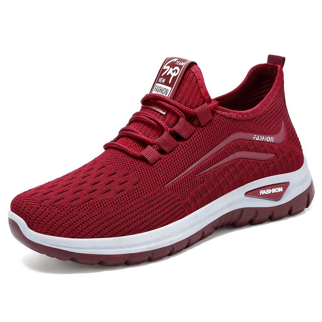 Sneakers Women's Summer Breathable Casual Single Shoes Fly-woven Lace-up Women's Shoes Soft Sole Not Tired Feet Running Shoes