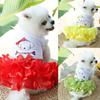Pet Dog Cat Dress Fruit Print Puffy Skirt Cotton Outfit Small Medium Large Breeds