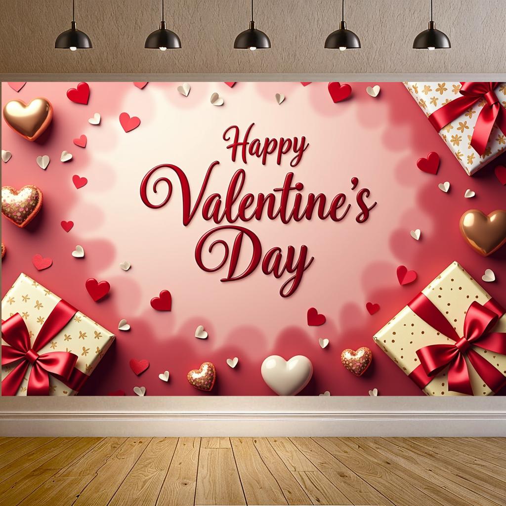 Heart-shaped Gifts Decorative Romantic Customizable Backdrop Festive Hearts for Photo Booth