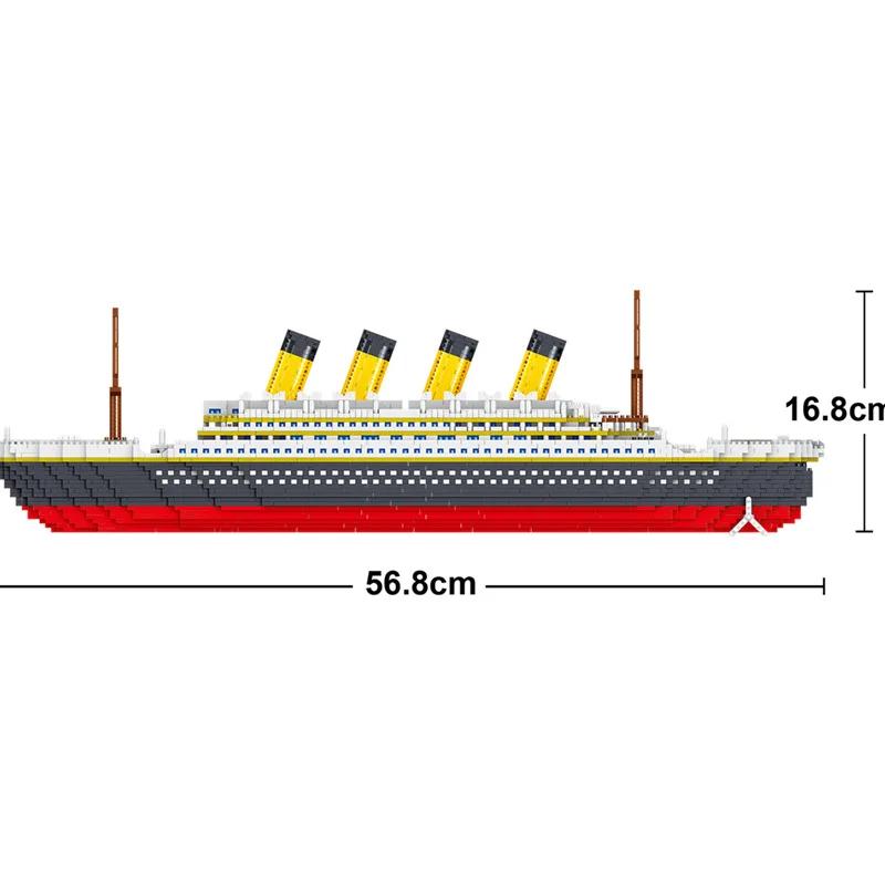Kreatywny Model Statku Titanic z Klocków Budowlanych Cegiełki Zabawka Statek Rejsowy DIY Zabawki Edukacyjne na Prezenty Świąteczne