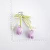 Versatile Tulip Pearl & Purple Heart Keychain with Pink Ribbon Bow