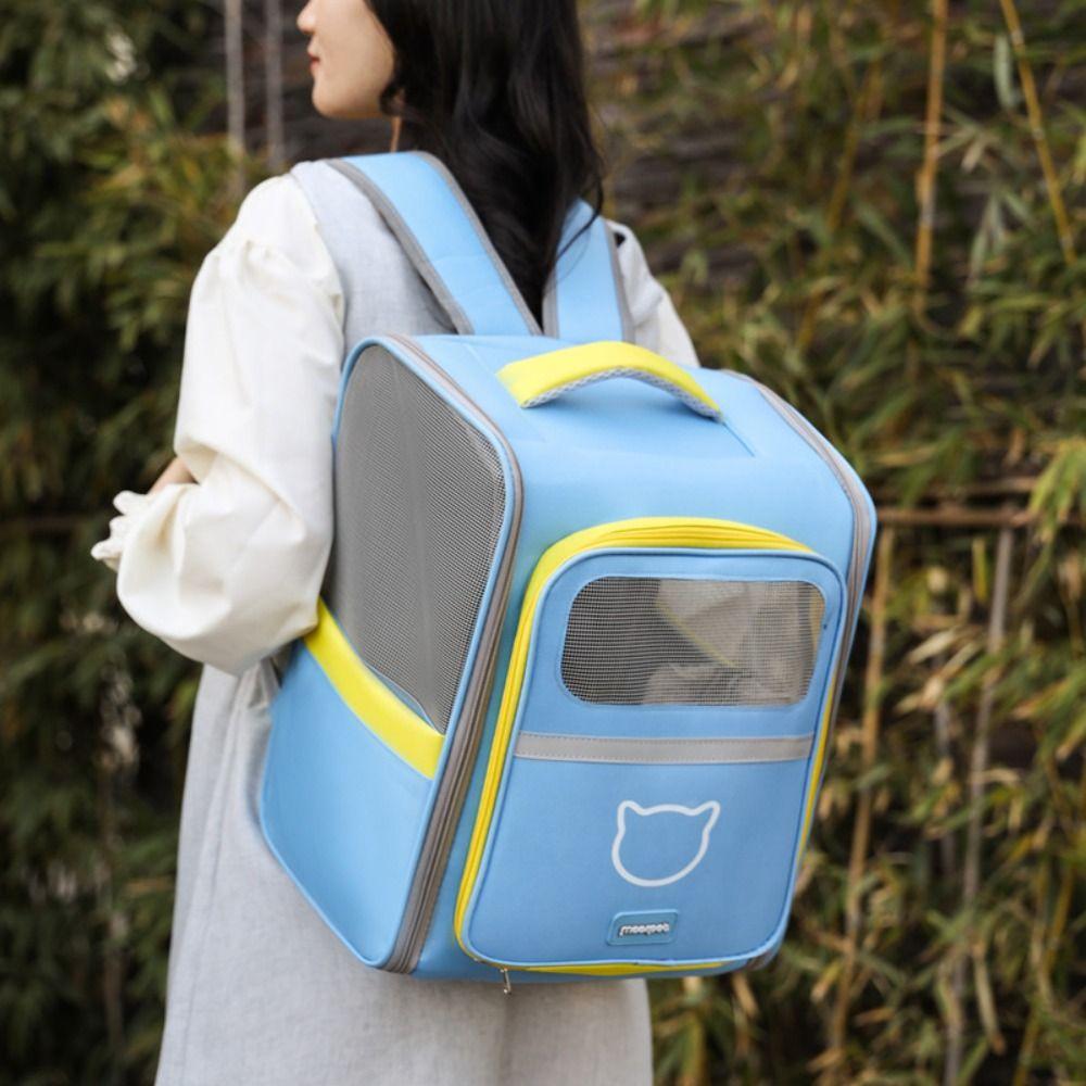 Breathable Pet Carrier Backpack Windproof Pet Travel Backpack Cat Outdoor Bag  Outdoor Activities