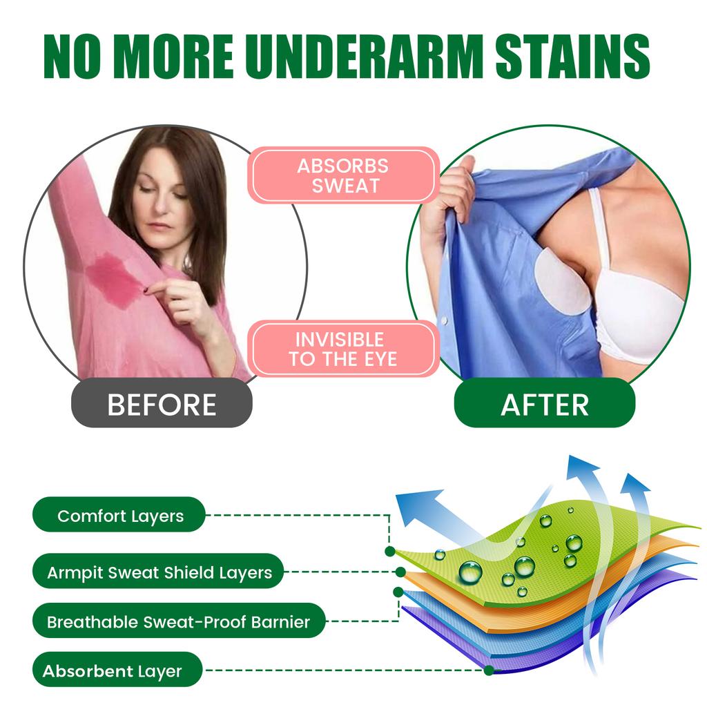 100Pcs Underarm Sweat Pads Non-woven Breathable Ultra-thin Armpit Sweat Pads Summer Disposable Armpit Absorb Sweat Shield Pads