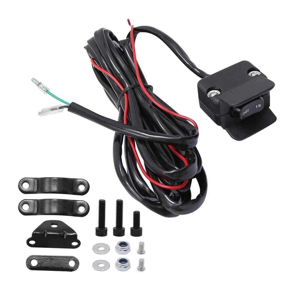Heavy Duty Handlebar Control Line Winch Rocker Switch Handlebar Control Warn Accessories For ATV/UTV 3 Meter Black