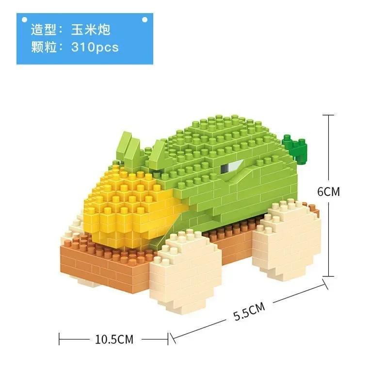 Non-Toxic Plants Vs Zombies Blocks Small Cartoon Mini Building Block Peashooter Sunflower Chomper Assemble Action Model Doll Toy For Kids