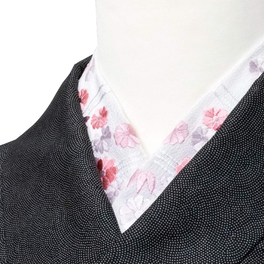 Embroidered half small floral half single item [KYOETSU] collar, pattern, collar, white, (7)