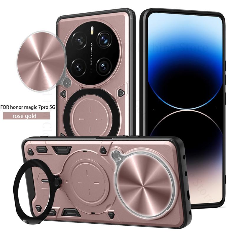 Slide Lens Push Window Armor Shockproof Case For Honor X8C X9C X9a X9B X8B Alloy Finger Ring Holder Magnetic Kickstand Cover For Magic 7 6 Pro 5 Lite