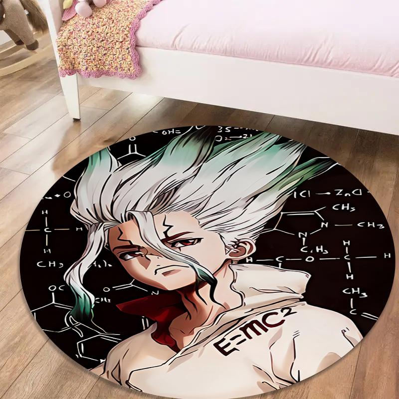 Dr. Stone Round Area Rug,Carpet Rug for Living Room Bedroom Sofa Playroom Decor,Non-slip Floor Mat5