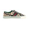 Gucci Tennis 1977 Low Top Stylish Skateboarding Shoes Women's Beige Green 677648 UMB30 9662