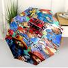 Paddington Bear Print Automatic Open Close Umbrella, Portable Foldable Umbrella, for Outdoor Commute Camping Trip, Ideal Birthday Gift