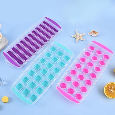 10/21 Grid Ice Cube Trays Silicone Ice Mold with Removable Lid DIY Homemade Popsicle Mould for Cocktail Freezer Kitchen Bar Tools
