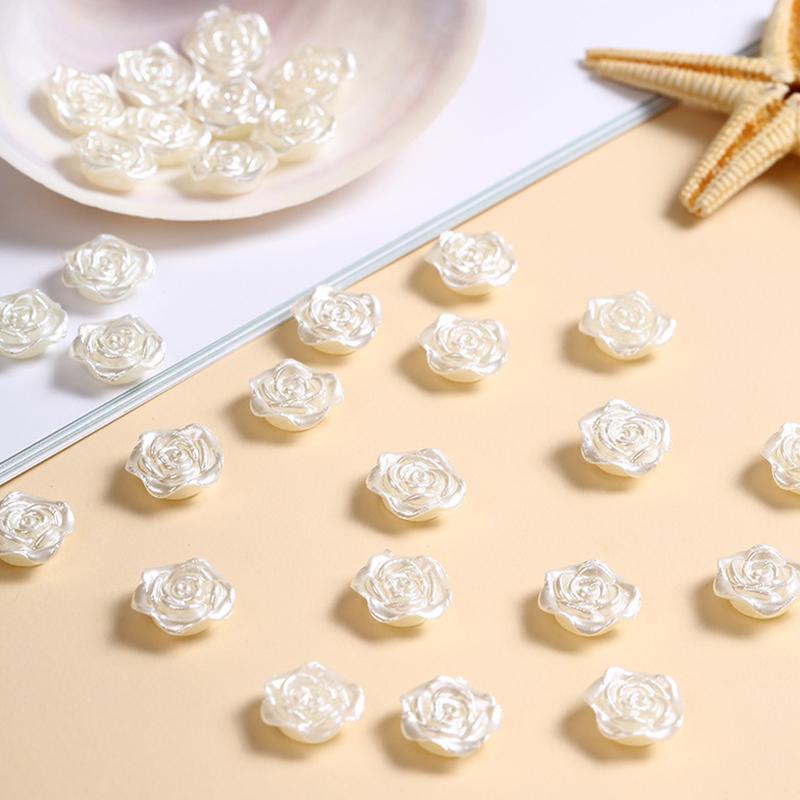 50 STUKS Rozenkraal Sieraden DIY Elegant Retro 3D Roos Camelia Bloemenkraal Imitatie Parel Ketting Bralet Haarclip Decoratie ZYF