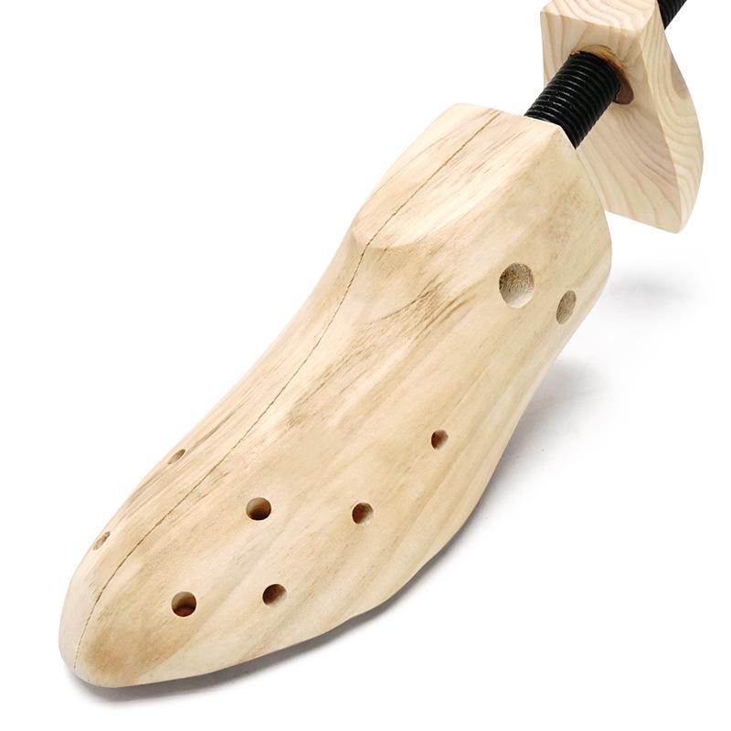 Adjustable Wooden Shoe Stretcher with Anti-Wrinkle Toe Support