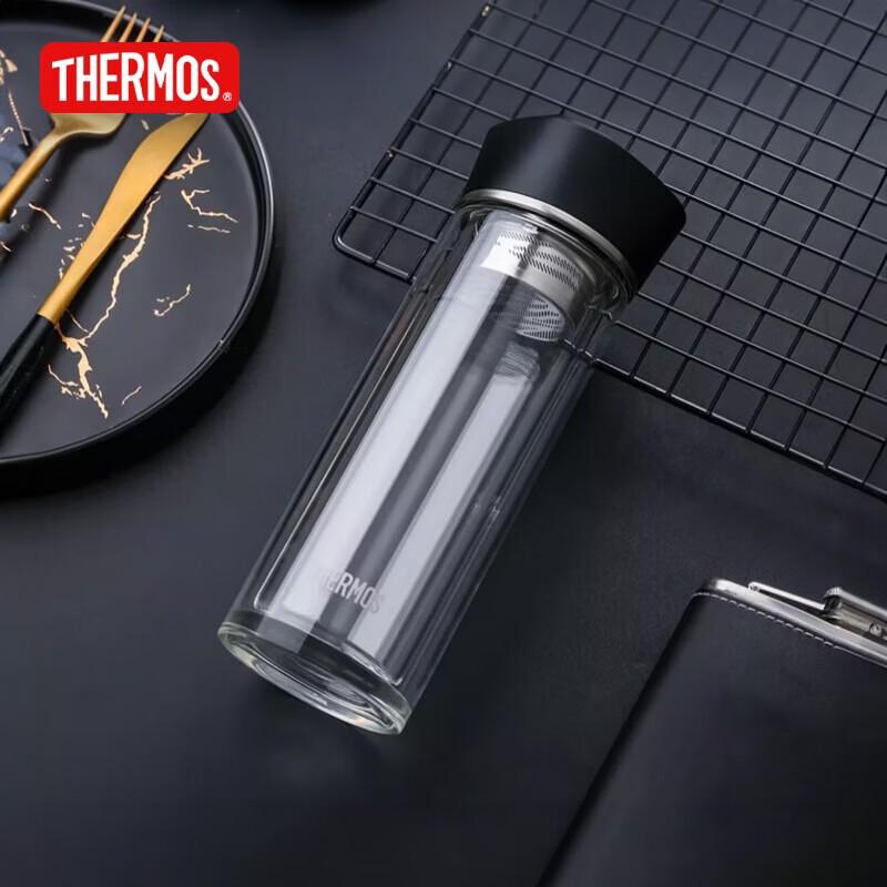 THERMOS Double-Wall Glass Tea Infuser Tumbler
