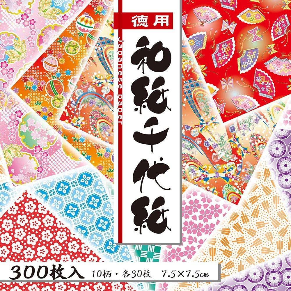 Papír Toyo Washi Chiyogami Hodnotný čtverec 10 vzorů 300 listů 18034 7,5 cm
