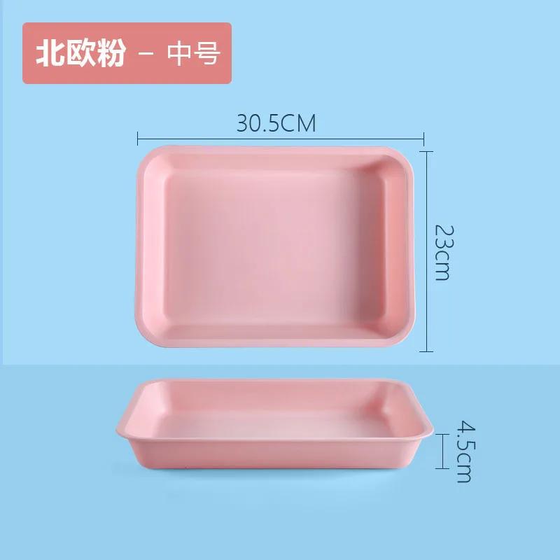 Plastic Rectangular Deepening Tray Deli Dish Bread Plate Breakfast Tray Multifunctional Cup Sundries Storage Kitchen Supplies