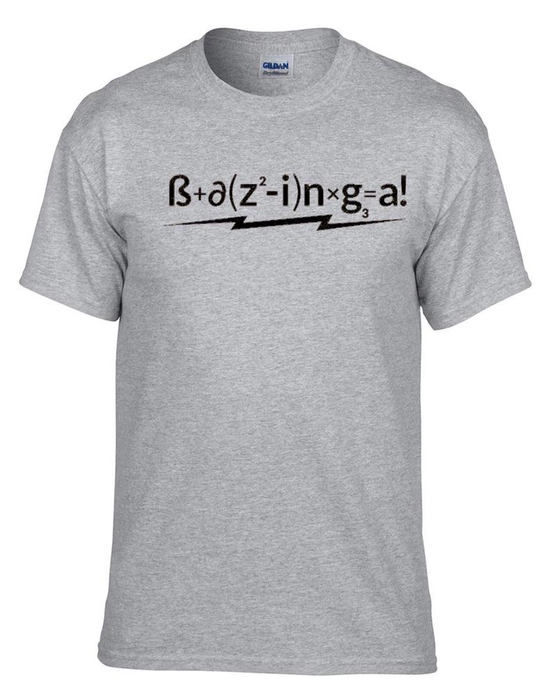 BAZINGA Mathematical Formula Big Bang Sheldon Theory Grey TShirt 319Grey XL