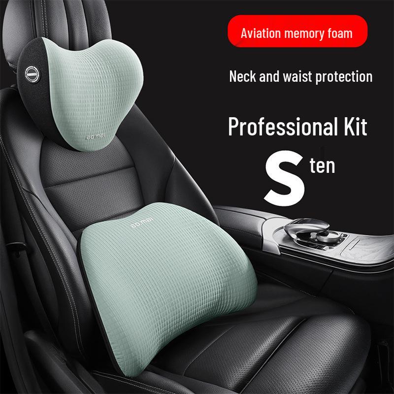 Polo Golf Bora Car Lumbar Support & Neck Pillow - Premium Memory Foam Massage Headrest