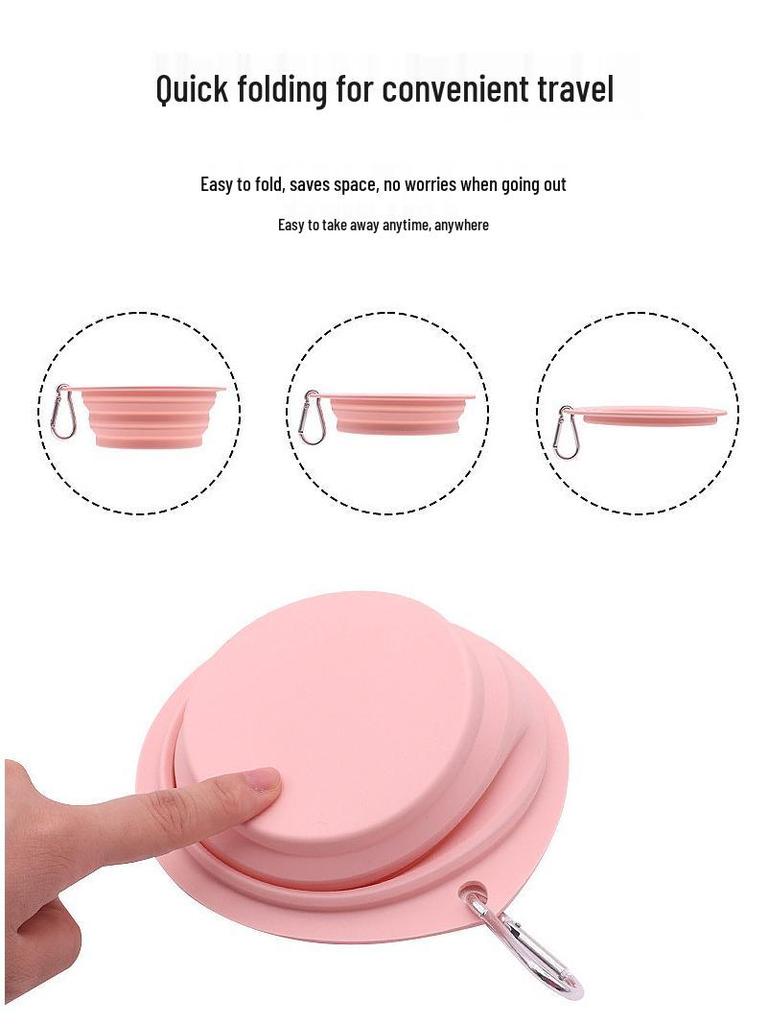 In-Stock Portable Silicone Pet Feeding Bowl - Food Grade, Foldable for Dogs & Cats.