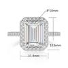 Cbtb Rectangular Moissanite Ring 925 Silver Engagement Quality Goods Jewelry