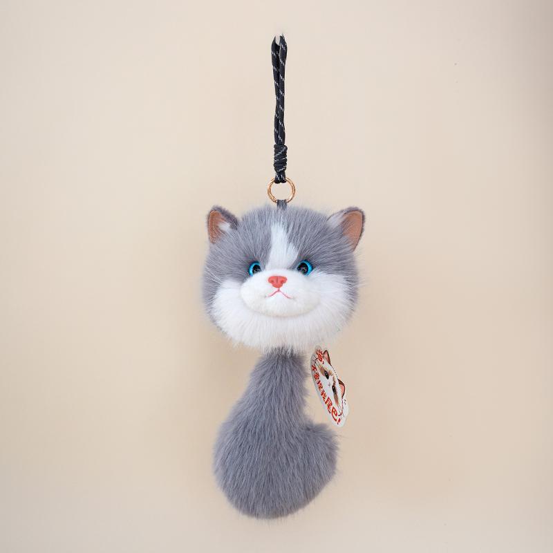 Schattige Ragdoll Kat Pluche Pouch Zwart Wit Grijs Bruin Met Grote Ogen En Functionele Rits Kawaii Slaapkamer Warm Zacht 33cm