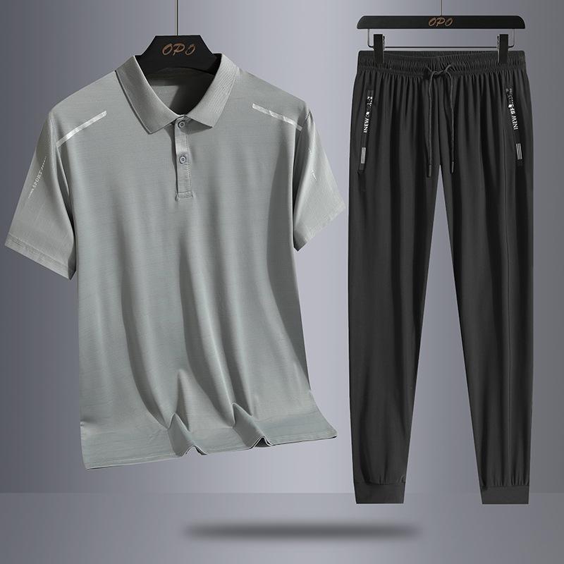 

Футболка с короткими рукавами, шорты, комплект поло для льда, комплект из двух предметов, мужской летний комплект из двух предметов XL