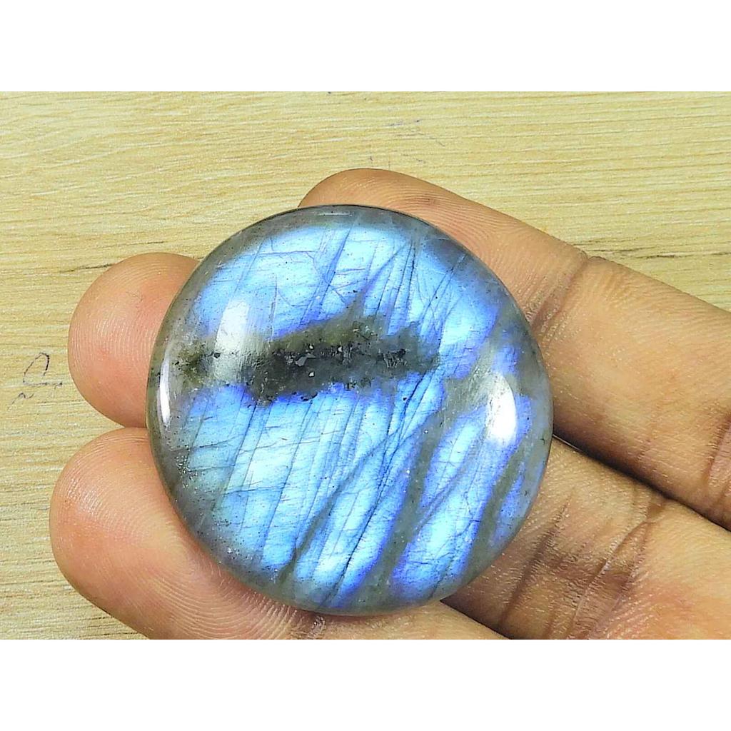 Natürlicher Labradorit 36x36MM Runder Kristall-Cabochon Lose Edelstein 78 Karat. SK-3341