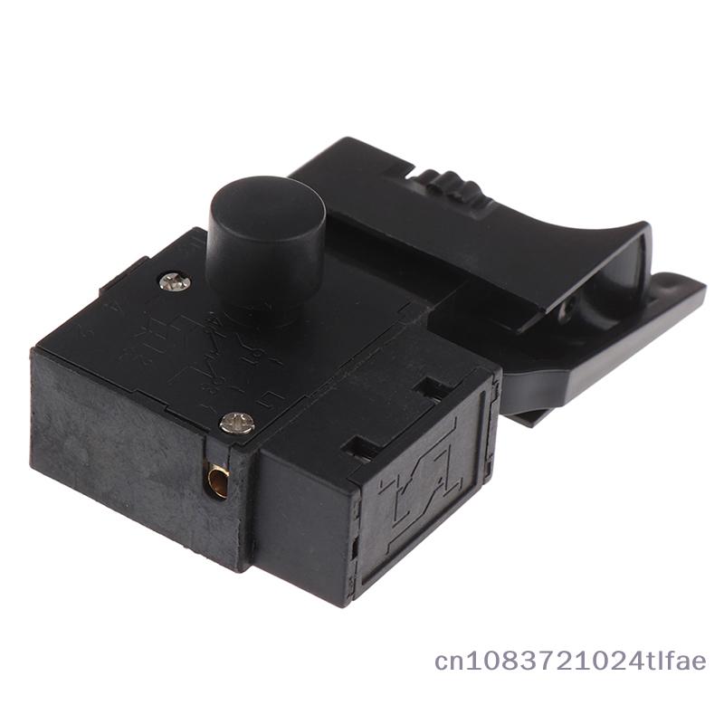 1 Pc FA2-6 Power Tool Forward And Reverse Stepless Speed Switch Electric Drill Speed Trigger Button Switch, With Lock, Black