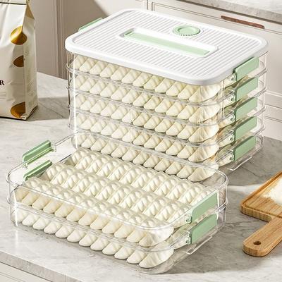 Multi-Layer Dumpling Storage Box Large Capacity 1/2/3/4/5 Layers Freezer Box Fresh Keeping Refrigerator Box Home Kitchen
