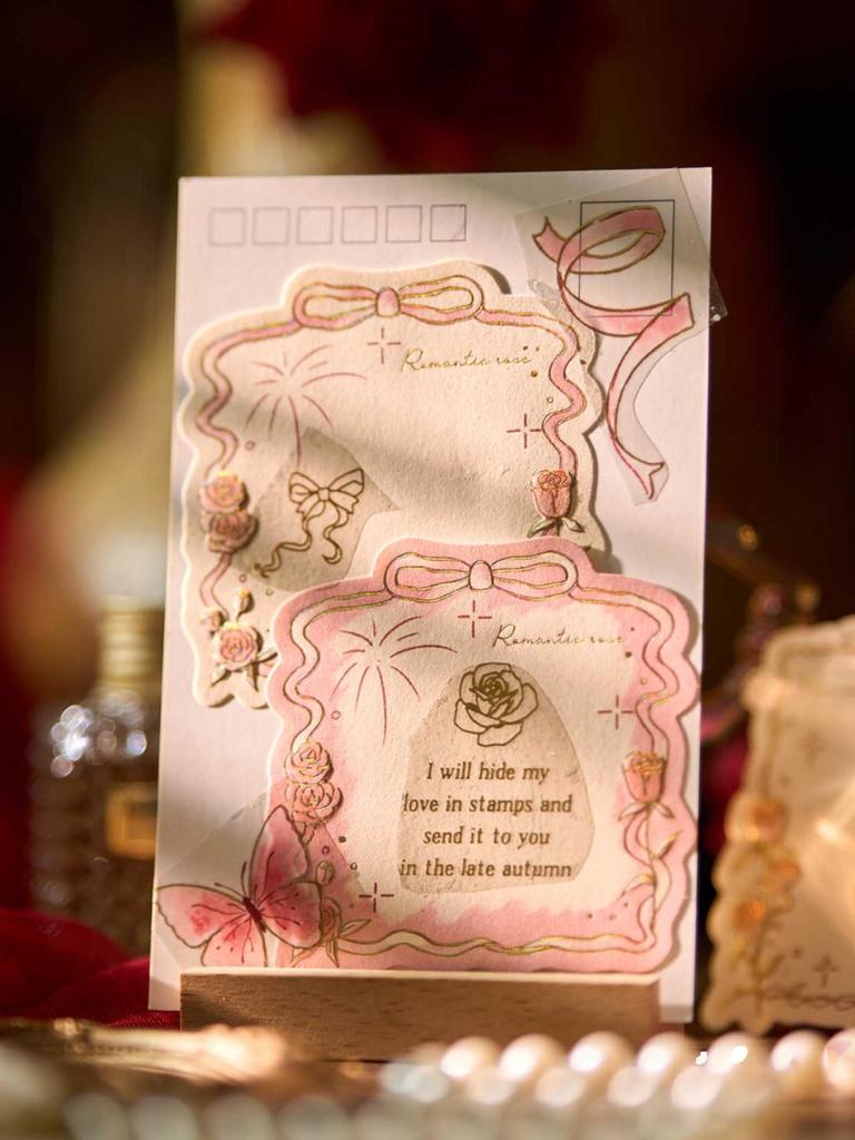 3D Embossed Rose Bouquet Memo Paper Set