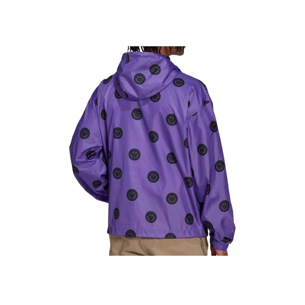 Adidas Originals Allover Print Windbreaker Men Jacket Purple HN0395