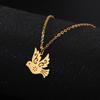 Peace Dove Pigeon Pendant Necklace Women Stainless Steel Gold Neck Chain Cute Bird Jewelry Birthday Gift