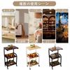 Merytes 3-Tier Kitchen Cart, Open Shelf, Kitchen Rack, Gap Storage, Wooden Shelf with Steel Shelves, Multi-Function Storage Shelf