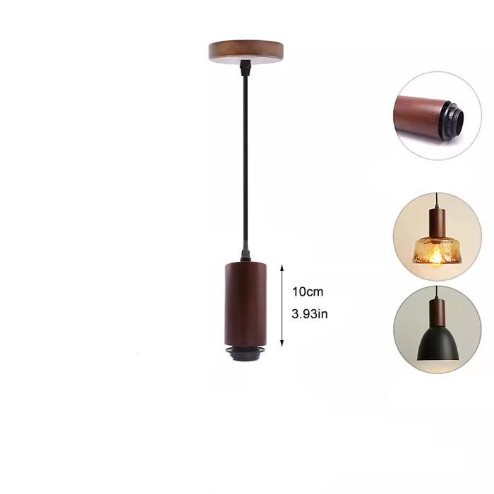 Extension 1.2m 2m Lamp Shade Ring Holder Solid Wood E27 Pendant Light Base Cord E26 Light Socket with Socket Ring for Lighting