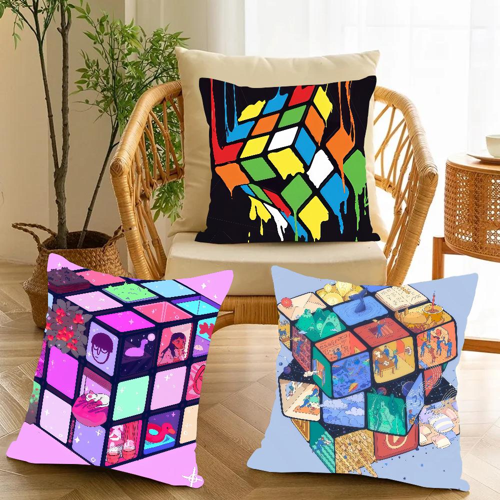 Game R-Rubik C-Cube Pillow Case Applicable Space For Guest Rooms Interiors Cars Office House Decoration