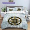 Boston Bruins2 Pattern Bedding Quilt Set  Home Decoration  Gift (1 * duvet cover + 2 * pillowcase  without core)