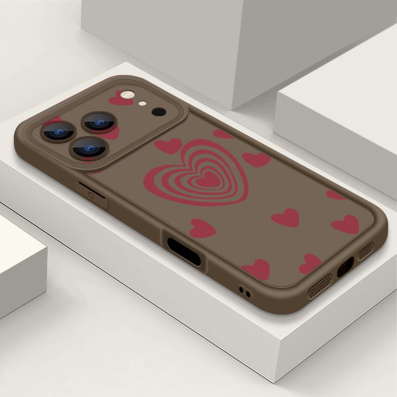 Soft TPU Phone Case For iPhone 17 Pro 15 16 Pro Max 14 13 Pro Max 16e 17e Love Hearts Printed Candy Color Silicone Back Cover