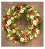 Christmas Glimmer: Garland Set for Tree, Window, and Fireplace with Flocked Leaf Ornaments