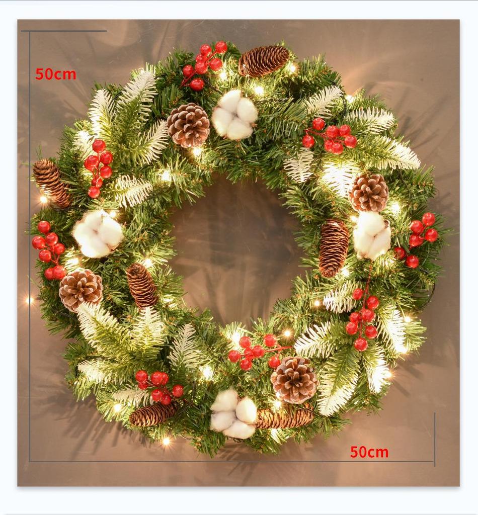 Christmas Glimmer: Garland Set for Tree, Window, and Fireplace with Flocked Leaf Ornaments