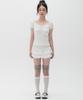 High School Disco Flower Tiered Layered Skirt_Ivory