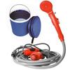Portable Camping Shower with 20L Water Bucket 12V Pump Hiking Travel Outdoor Electric Bath Shower For Car Washer Pet Watering