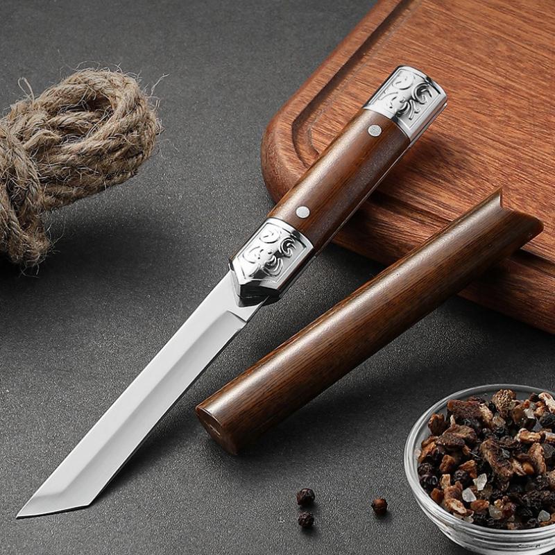 Premium Carved Professional Stainless Steel Outdoor Knife, Meat Cutter, Fruit Peeler, Mini Utility Knife, Portable Knife