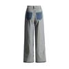 Fashion Temperament Jeans, Trousers, Women's Spring New Products, Casual Splicing, Contrasting Color Design, Straight Jeans