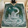 1PC Magic Academy Print FlAannel Blanket, High Quality Comfortable for All Seasons, Home Decor, Warmth and Comfort